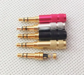 

Slim Size For 3.7mm tail hole Straight 3.5mm 3 poles Male stereo phono DIY Solder Adapter 10pcs