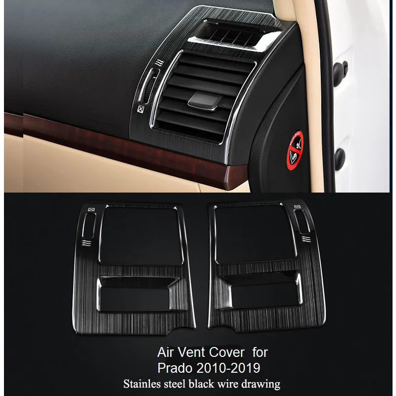 

Stainless Steel Air Condition Vent Outlet Cover Sticker Trim car-styling For Toyota Land Cruiser PRADO 150 FJ150 2018 2019