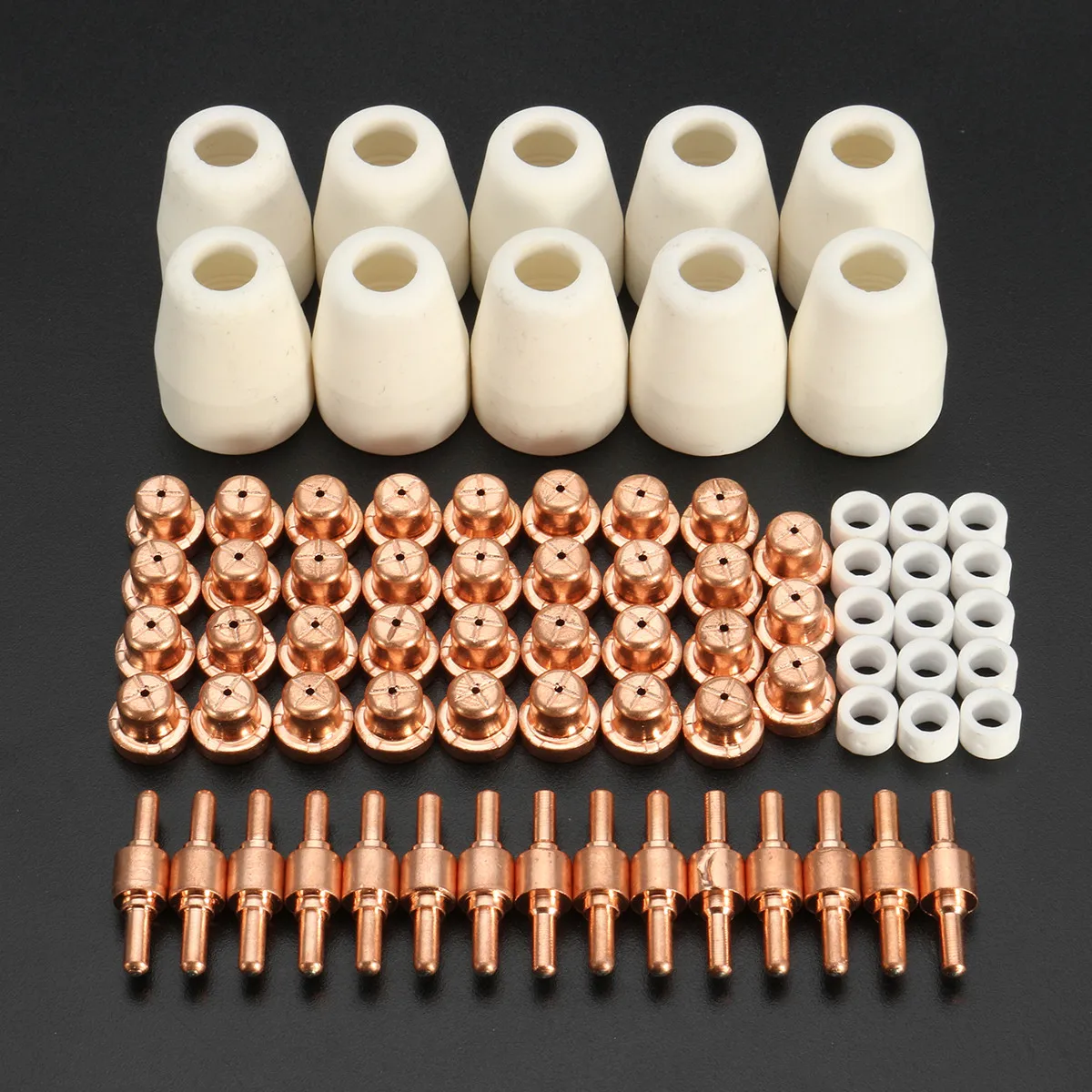 75pcs Plasma Cutter Accessories For Cutter Torch Consumables KIT Electrodes TIPS Nozzles Fit CUT40 CUT50 75pcs Plasma Cutter Accessories For Cutter Torch Consumables KIT Electrodes TIPS Nozzles Fit CUT40 CUT50