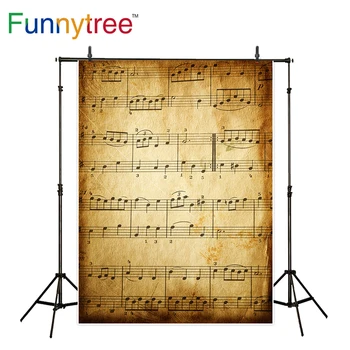 

Funnytree backgrounds for photography studio old music score vintage parchment professional backdrop photobooth photocall