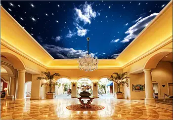 

3d ceiling murals wallpaper custom photo non-woven mural Baiyun night sky painting 3d wall mural wallpaper for living room