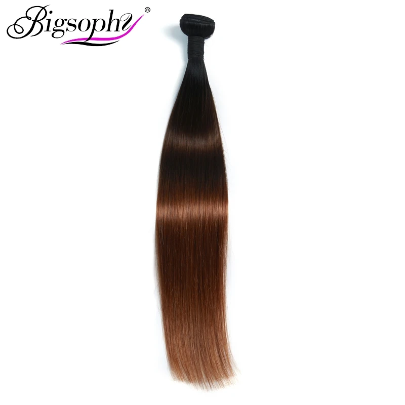 Bigsophy волос товары перуанский натуральные волосы Weave Связки прямо Omber Цвет 1B/4/30 10 до 28 дюйм(ов) 1 УИК Волосы remy расширение