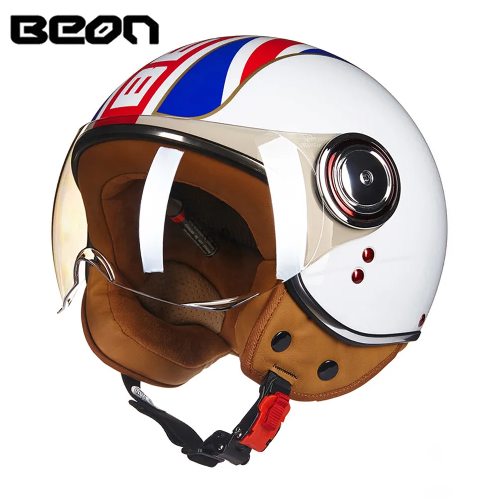 Beon Винтаж moto rcycle шлем 3/4 с открытым лицом скутер ретро Casque Casco мото cicleta Capacete шлемы