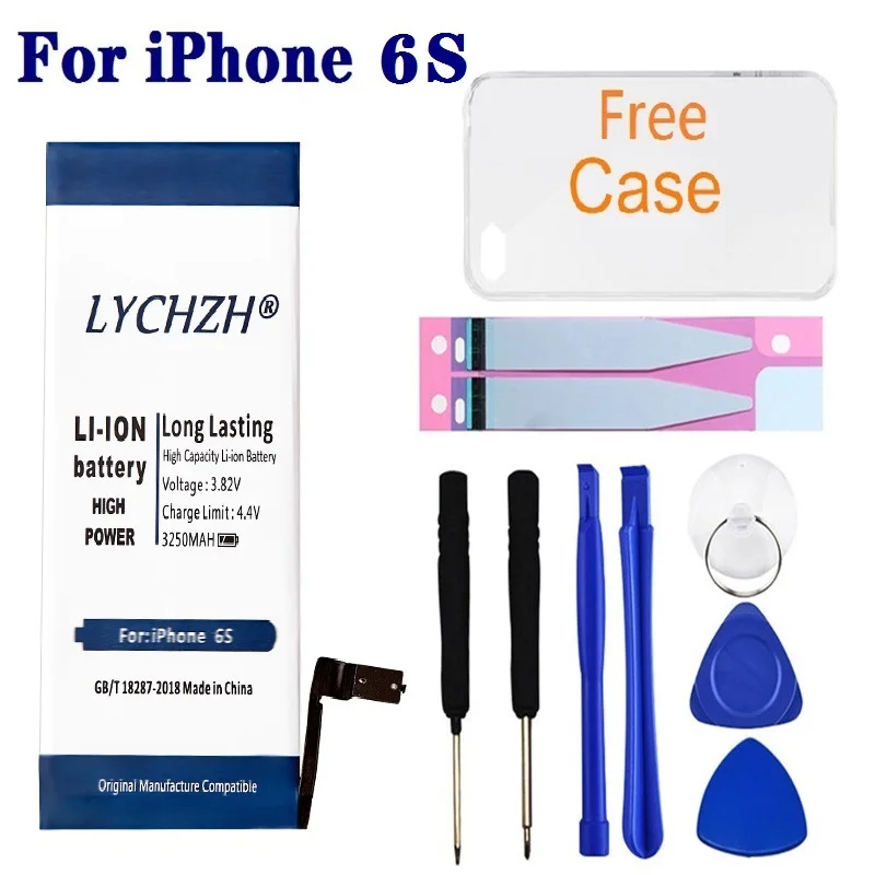 

Lithium Battery For Apple iPhone 6s battery Replacement Batteries Internal Phone Bateria 3250mAh + Free Tools case
