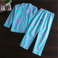 Осенняя брендовая Домашняя одежда Женский Повседневный женский пижамный комплект с принтом хлопковый пижамный комплект Laides рубашка с длинными рукавами+ брюки