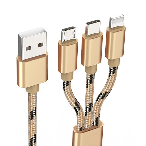 

!ACCEZZ 3 in 1 USB Charging Cable For Xiaomi Samsung Charger Cord Micro USB Type C Lighting For iPhone X XR XS Max Charge Cables