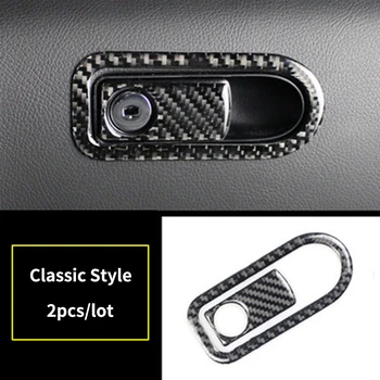

For Mercedes Benz C Class W205 GLC Accessories Carbon Fiber Co-pilot Storage Box Handle Bowl Cover Trim Car Styling Stickers