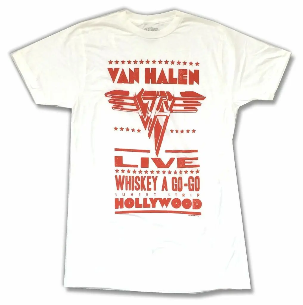 

Van Halen Whiskey A Go Go Hollywood CA White T Shirt New Official Soft