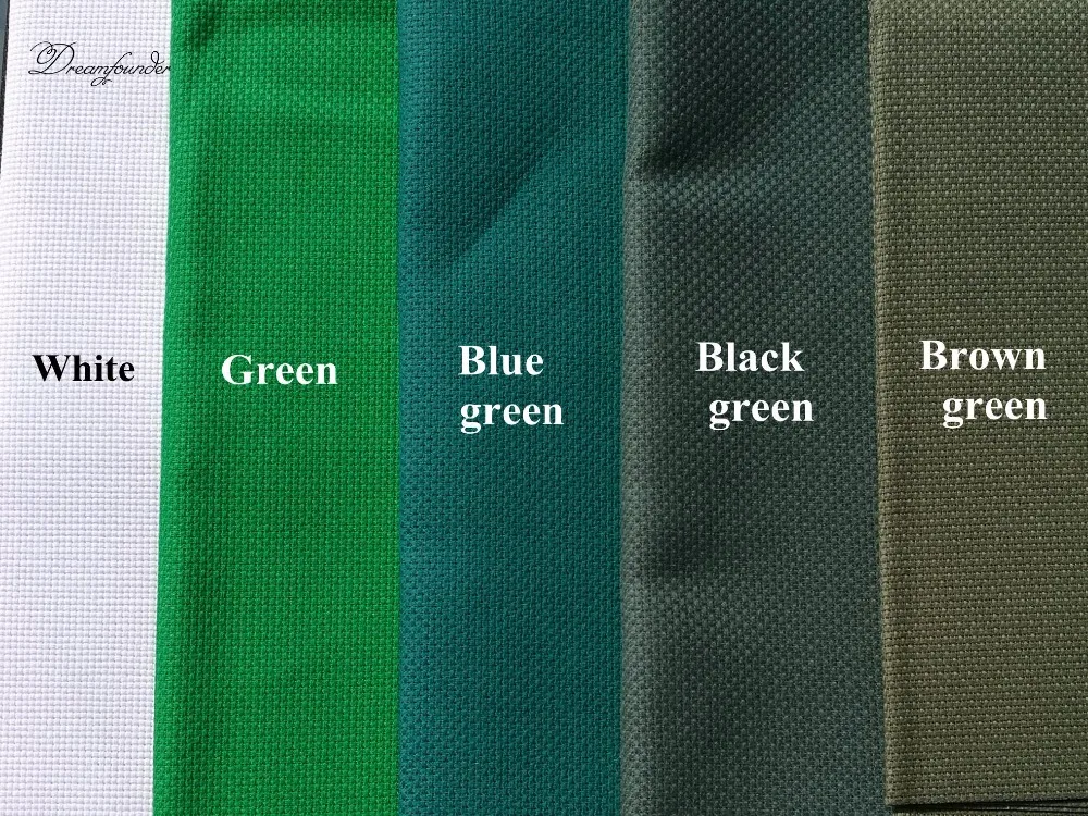 25x25cm Aida 14ct Deep Green Silver Grey Linen Cross Stitch Fabric Canvas For DIY Handmade Needlework Embroidery Craft