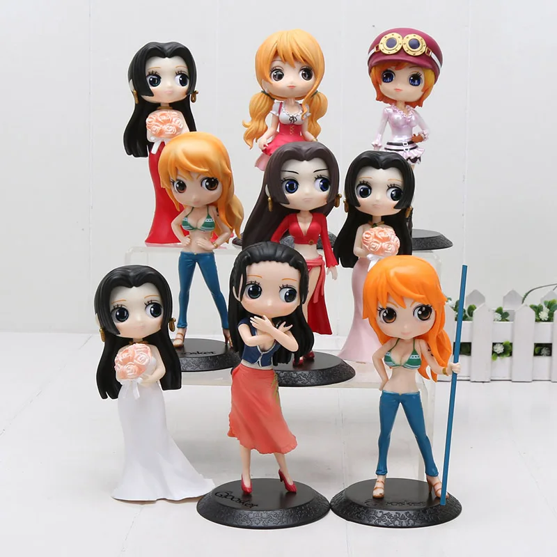 

14cm One Piece Qposket Nami Boa Hancock Perona Robin PVC Action Figures Model Toys