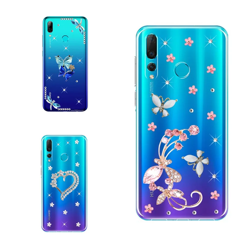Чехол для телефона Huawei Y6 2019 Y5 Y7 Prime Y9 прозрачный чехол с бабочками и цветами Honor 20