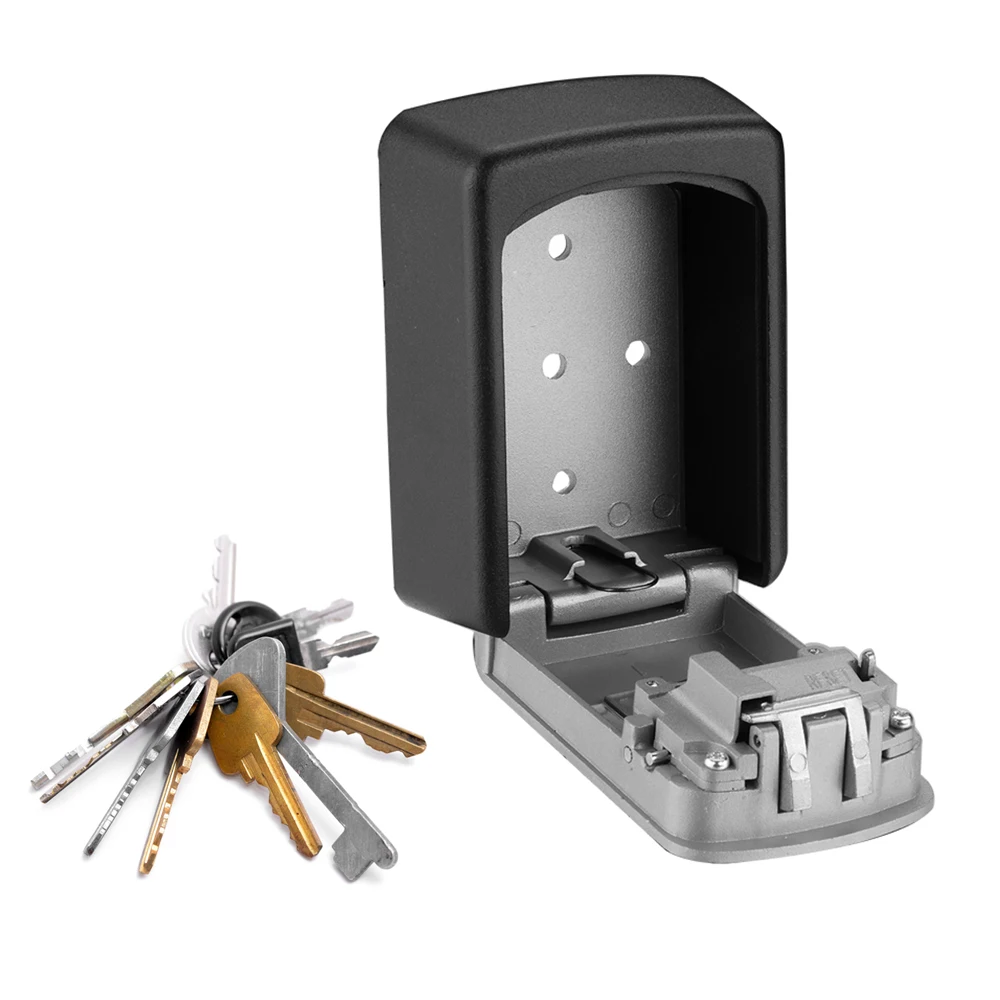 Настенный открытый Сейф для хранения ключей 4-разрядный Комбинации ящик для ключей с паролем Сейф сбрасываемый код брелок для ключей шкура