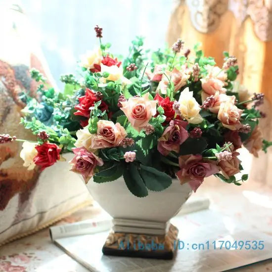 

1PCS Bouquet Artificial rose Silk Flower Wedding Home Party Decoration Gift F119