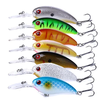 

HENGJIA 7pcs 10cm 14g Crankbait Fishing Tackle Minnow Fishing Lure Hard Bait Crank Depth 3 Meters