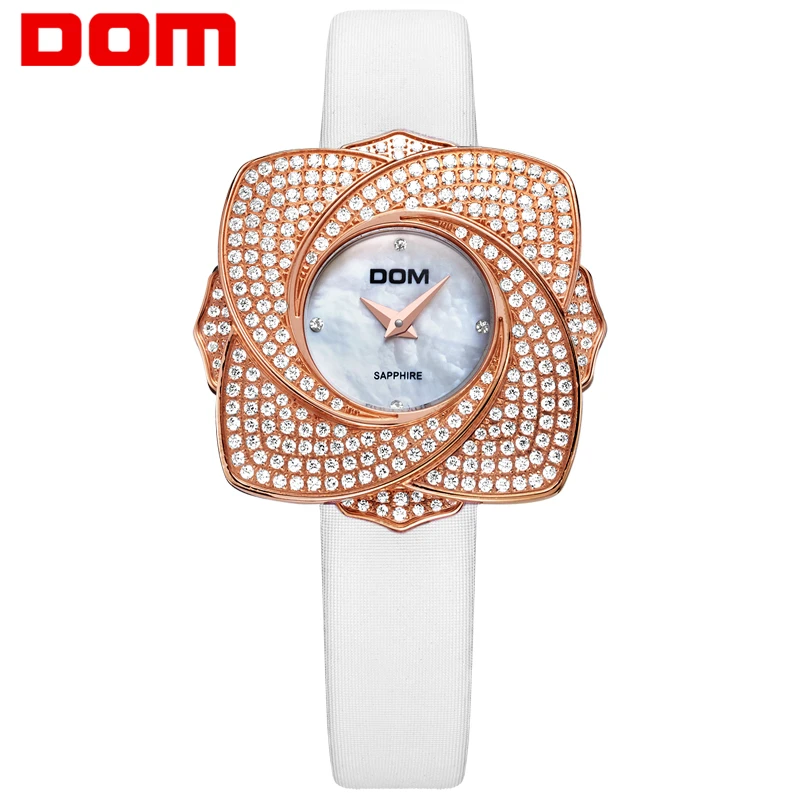 

DOM Top Brand Fashion Rotation Watch Relogios Femininos Luxury Quality Diamond Quartz Women Watch Waterproof Watch best gift