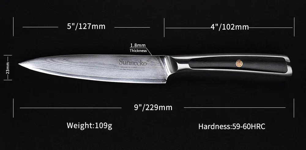 SUNNECKO 6 шт Кухня Набор ножей Slicer утилита Santoku шеф-повар Ножи ножи японский Дамаск VG10 Сталь Sharp G10 ручка