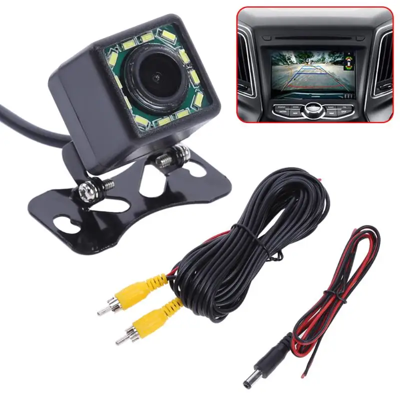 

VODOOL 12 LED Lights Car Rear View Backup Camera Night Vision Waterproof Parking Assistance Camera High Quality