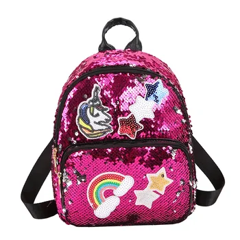 

Fashion girls cute backpack Glittery sequins pu leather backpack child shoulder travel bag schoolbag party daypack satchel