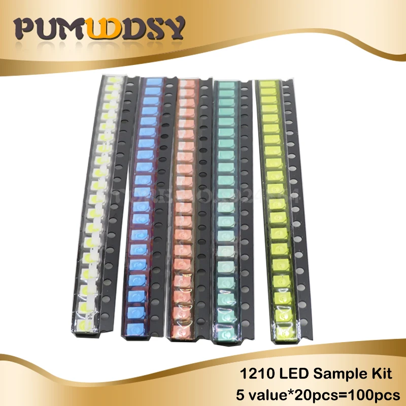 5value 50pcs SMD LED 0805 Superbright LEDs Assorment Kit