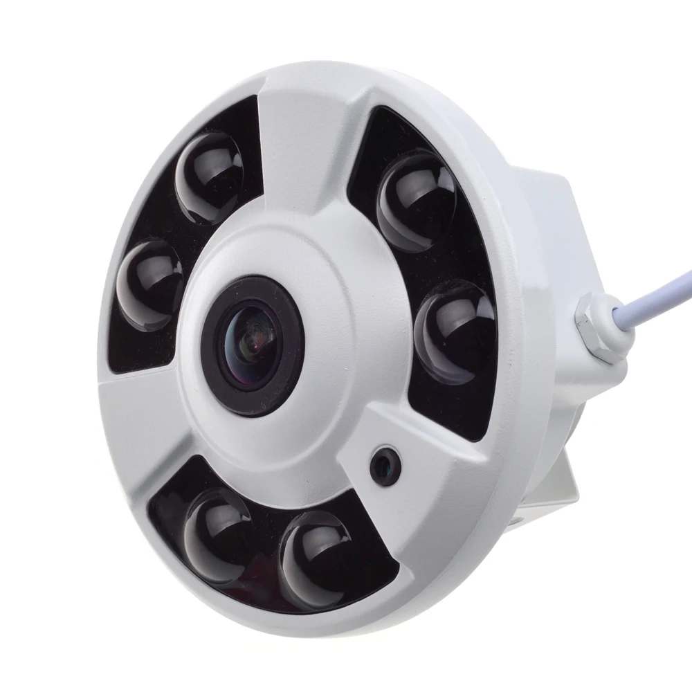 AZISHN панорамная IP камера 720 P/960 P/1080 P широкоугольный Рыбий глаз 5MP 1,7 мм объектив CCTV Крытый ONVIF 6 Массив ИК светодиодный POE камера
