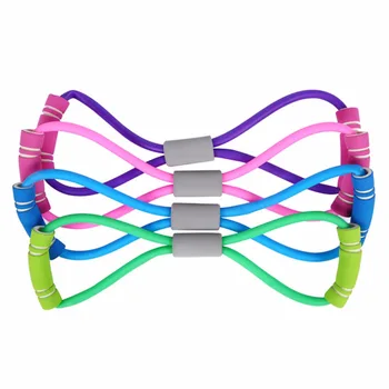 

Home Sport Fitness Yoga 8 Shape Pull Rope Tube Equipment Tool Gym Exercise Rally NEW