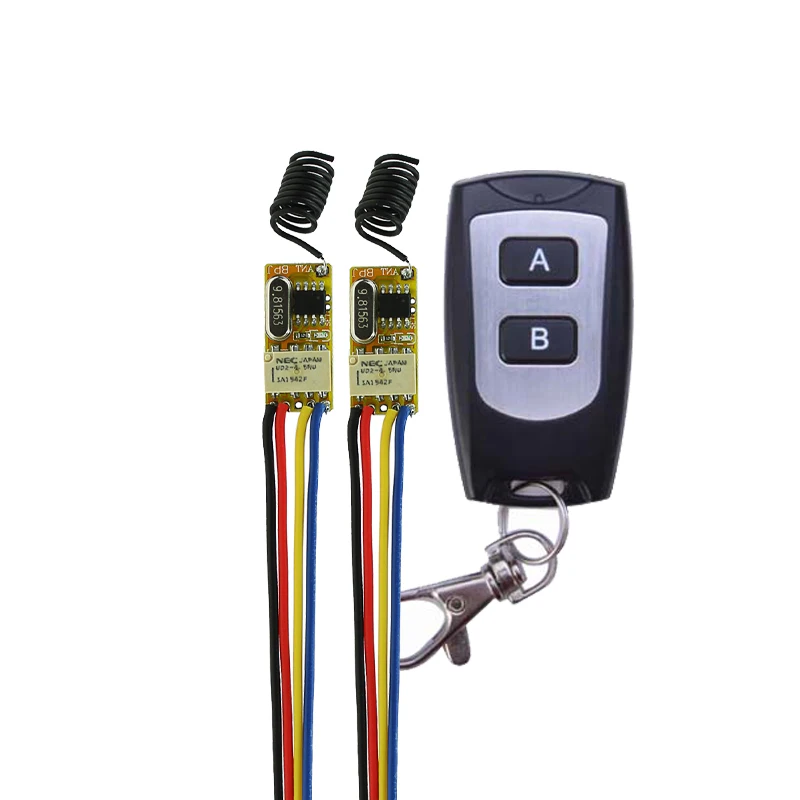 

Small Remote Relay Switch 3.6V 4.8V 5V 6V 9V 12V Wide Voltage Mini Receiver Transmitter Normally Open Close Wireless Switch