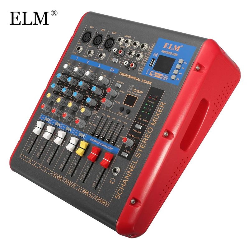 

ELM Professional High Quality DJ Digital Mixing Console With bluetooth USB Mini Sound Mixer For DJ Audio Karaoke Meeting KTV