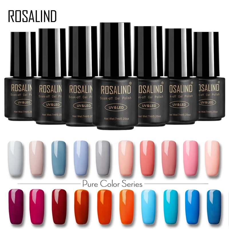 

ROSALIND 7ML Nail Polish Gorgeous Color Nail Gel Polish Vernis Semi Permanent Top Coat Base Coat Gel Nail Varnishes gel lacquer