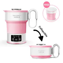 Kbxstart портативный Электрический Силиконовый складной сосуд с температурным контролем пищевой класс дорожные термосы походный водный котел 220 В