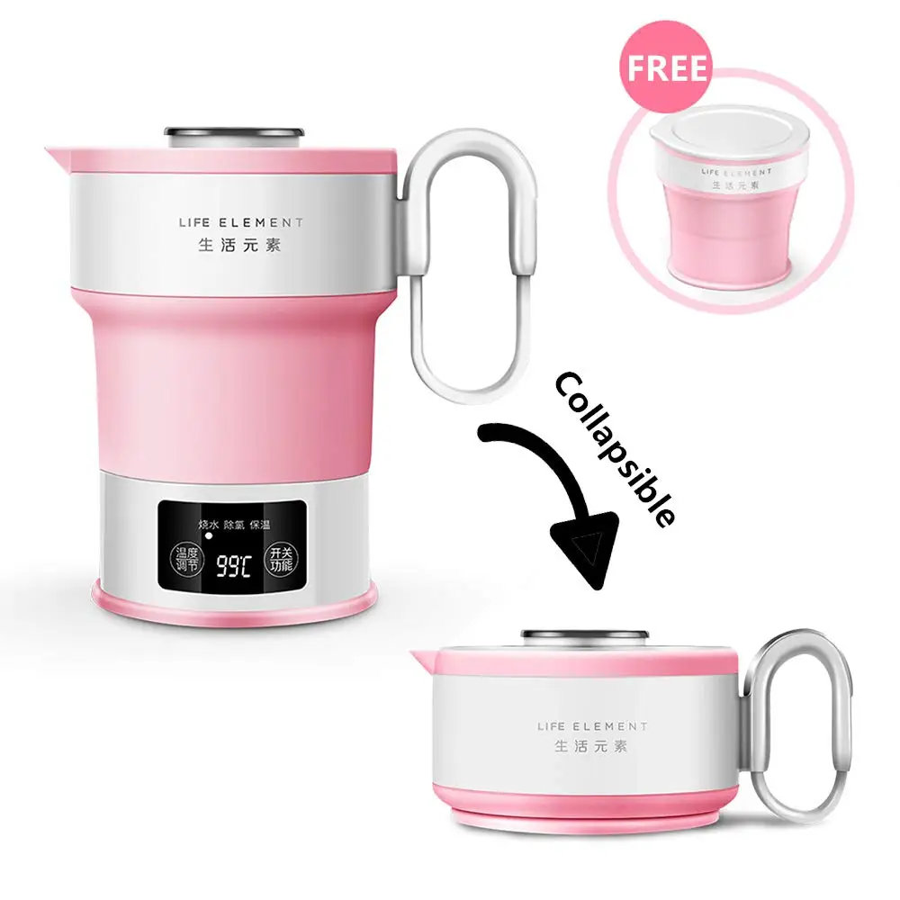 

Kbxstart Portable Electric Silicone Folding Kettle With Temperature Control Food Grade Travel Kettles Camping Water Boiler 220V