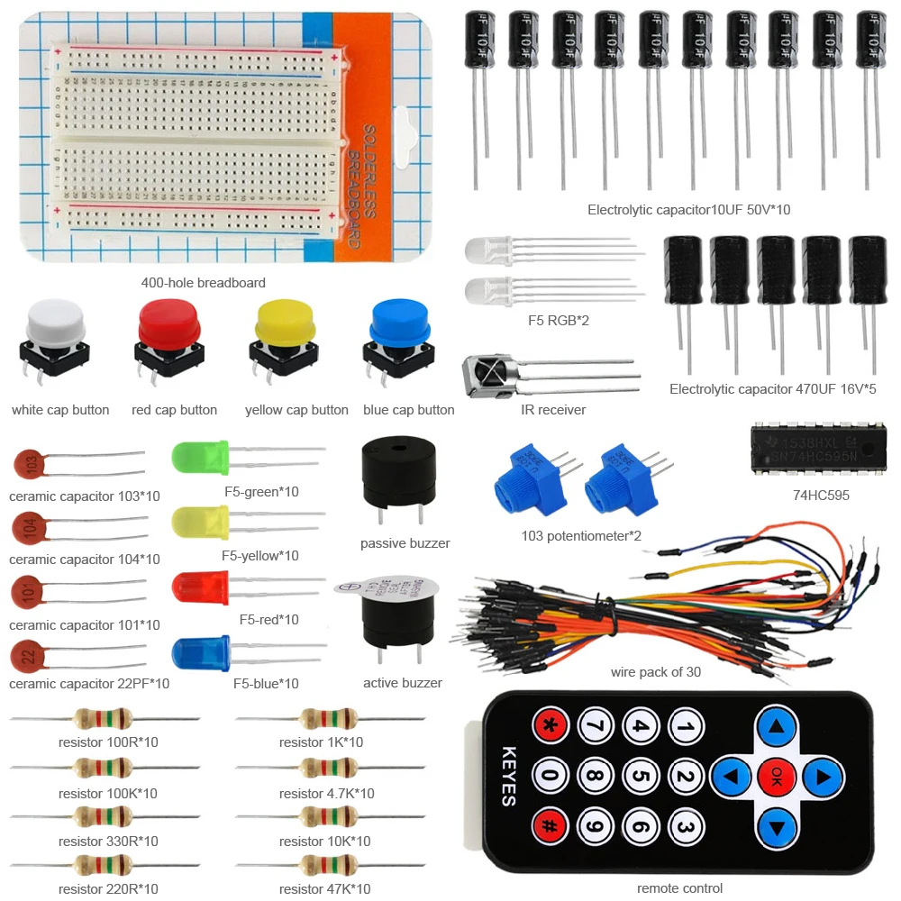 

Keyes Universal Component Kit 503B for Arduino Electronic Hobbyists