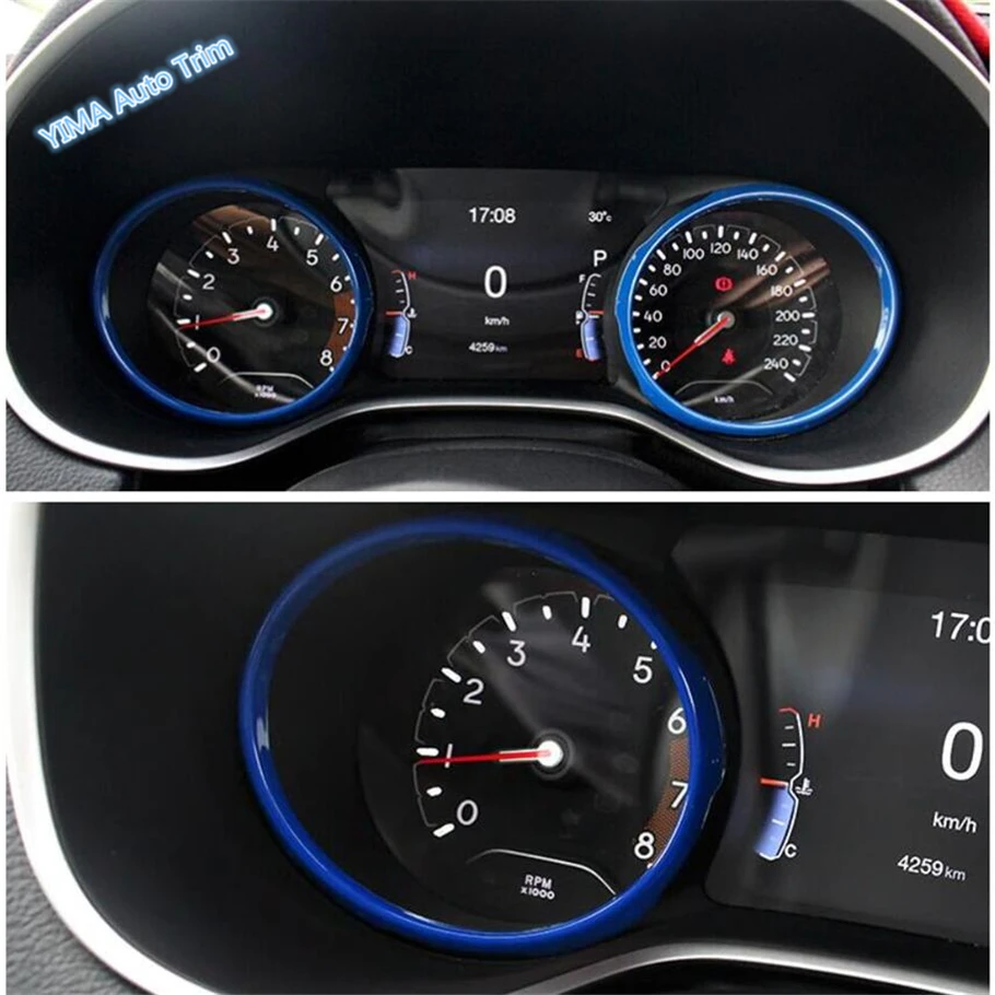 

Lapetus ABS Dashboard Instrument Gauge Ring Cover Trim Fit For Jeep Compass 2017 2018 2019 Blue / Red Interior