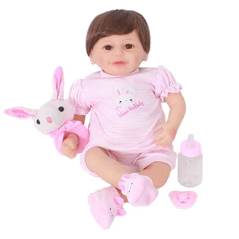 

Bebe doll Reborn pink rabbit style silicone reborn baby girl dolls toys for kids gift 50cm newborn dolls menina boneca reborn