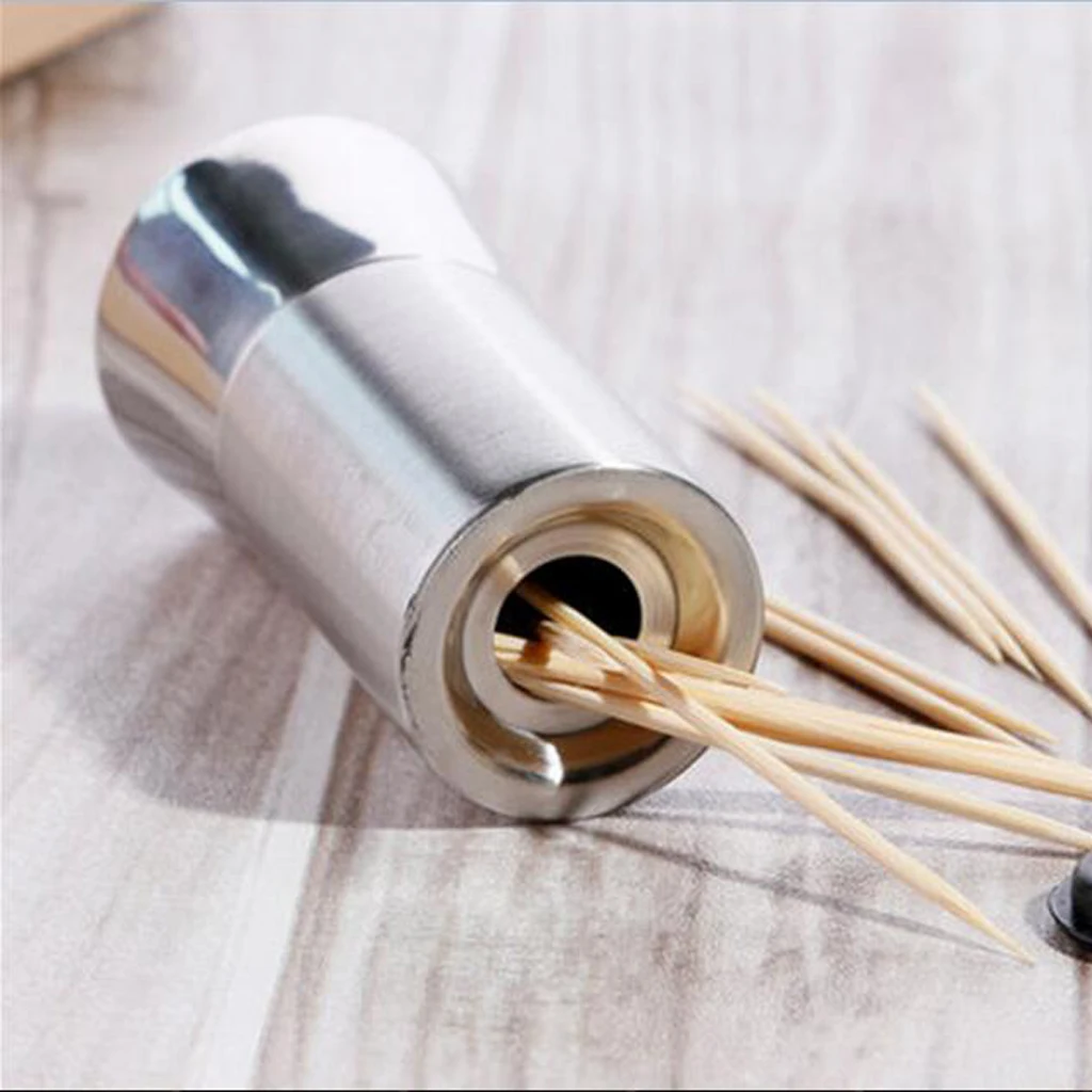 Toothpick Box Hotel Crafts Stainless Steel Silver Swabs Toothpicks Holder Dispenser Toothpick Holders Table Decoration