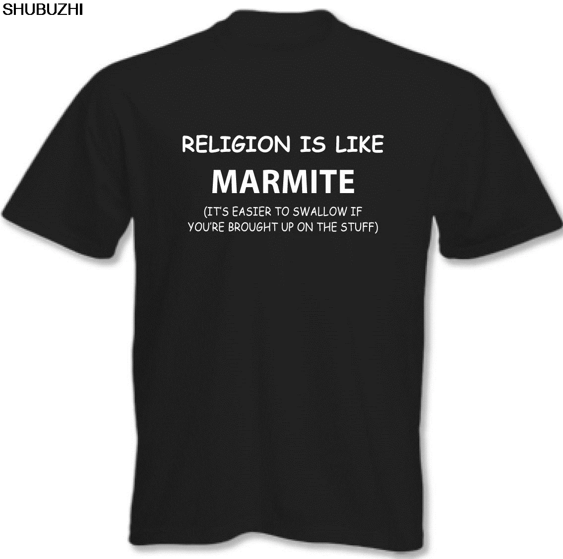 

Religion Is Like Marmite - Mens Atheist Atheism T-Shirt