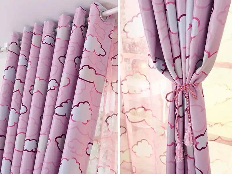 Lovely Cartoon Blackout Curtains For Kids Children Bedroom White