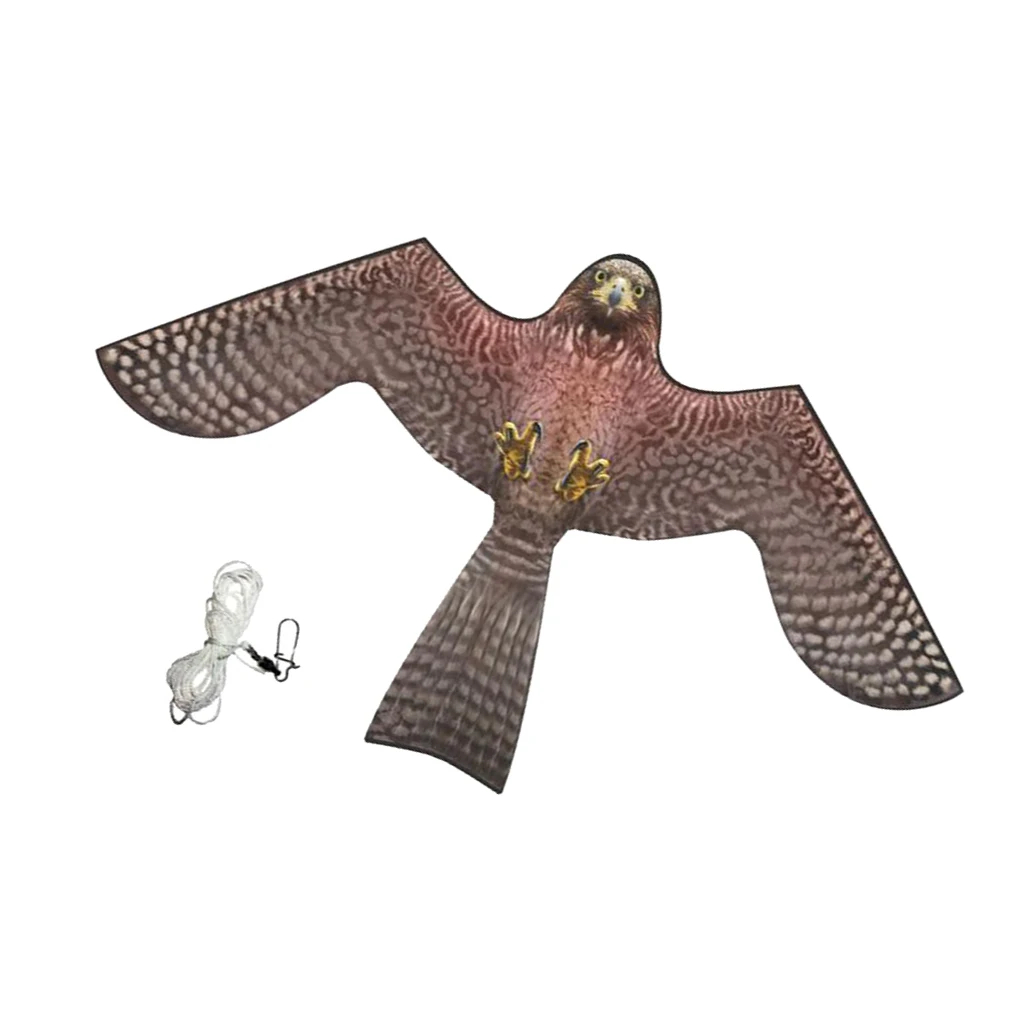 Garden Farm Hawk Bird Scarer Decoy Bird Kite Prop Scare Scarecrow Farm Guard for Scare Away  Cat, Dog, Rabbit and Small Birds