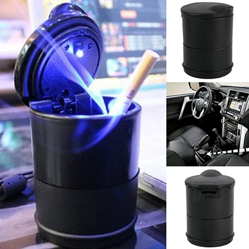 Portable Auto Car Truck LED Cigarette Smoke Ashtray Ash Cylinder Cup