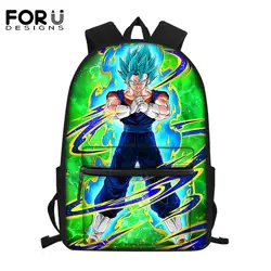 FORUDESIGNS 16 Дюймов школьная сумка Dragon Ball Z Super Saiyan God Son Goku с принтом рюкзак для ноутбука холст школьный рюкзак для подростков мальчиков