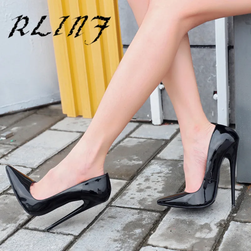 

RLINF Women Pump Suede Basic Sandals Solid Colors 2018 Slip On High Heels 14CM Femme Sexy Pumps