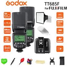 2x Godox TT685F TT685 2.4G Wireless TTL HSS 1/8000 s Speedlite Flash + 15*17 softbox + X1T-F Trigger Transmitter for Fujifilm