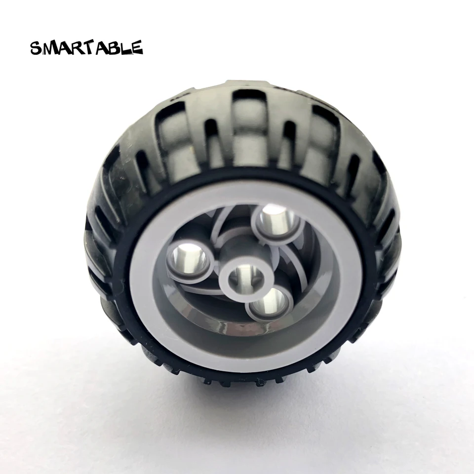 

Smartable Technic Ev3 MOC 43x26 mm Wheel Tyre Parts Building Block Toys For Car Compatible technic 61481+56145 4pcs/set