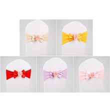 Отель Свадебная вечеринка Церемония банкета принадлежности для свадебного стула Sash атласная ткань галстук-бабочка лента резинка-украшение