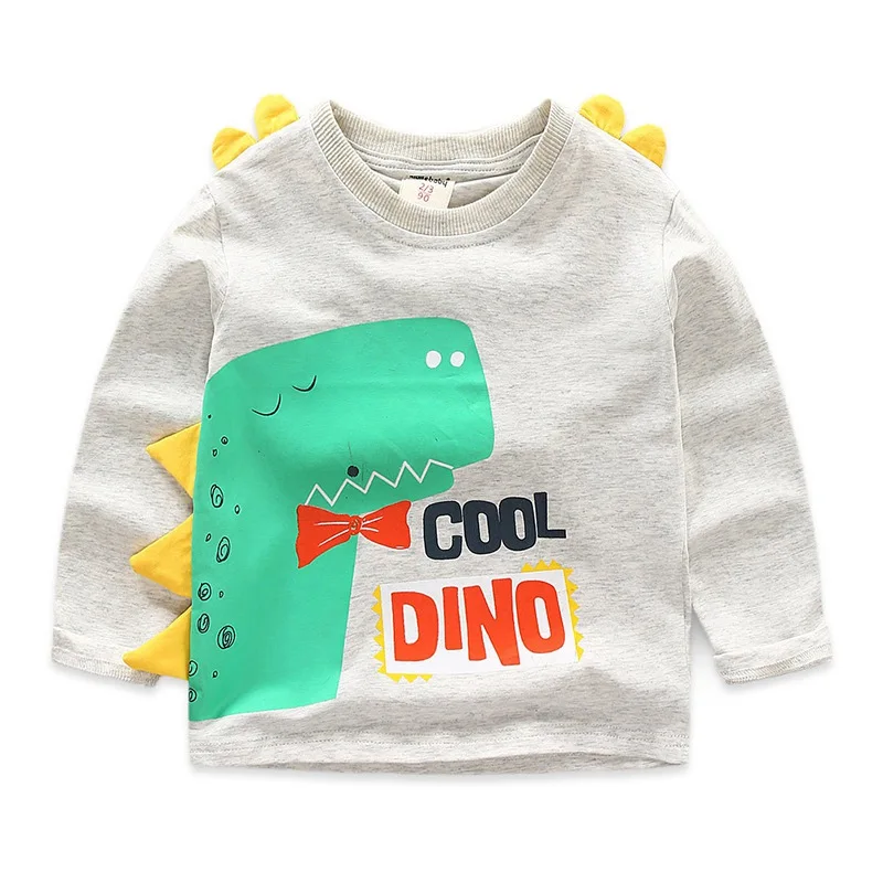 CROAL CHERIE 2019 Spring  Baby Boys Girls Long Sleeve T Shirts Dinosaur Print Clothes Baby Tops Tees Cartoon Children Clothes  (2)