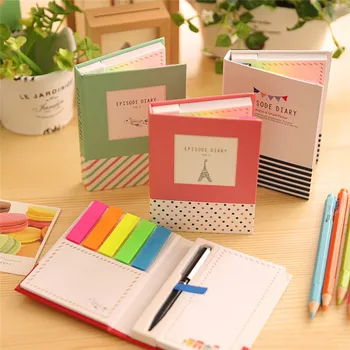 

Cute Bookmark Notepad Sticker Marker Memo Notes Book with Pen Random