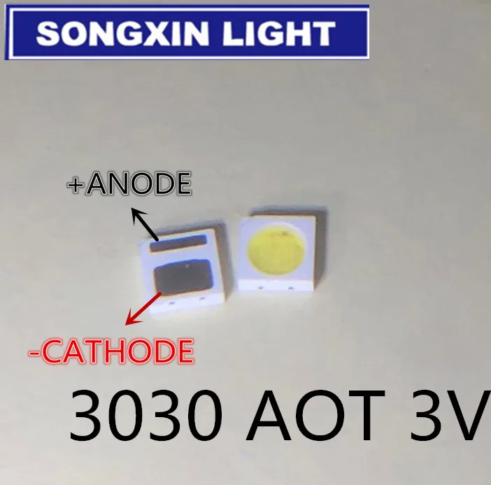 

1000PCS AOT Backlight High Power LED 1.5W 3V 3030 94LM Cool white LCD Backlight for TV Application EMC 3030C-W3C3 aot