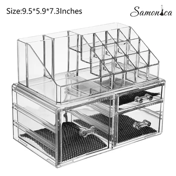 

Acrylic Black Bottom Large Capacity Lipstick Eyebrow Pencil Nail Polish Organizer Cosmetics Storage Case Display Stand