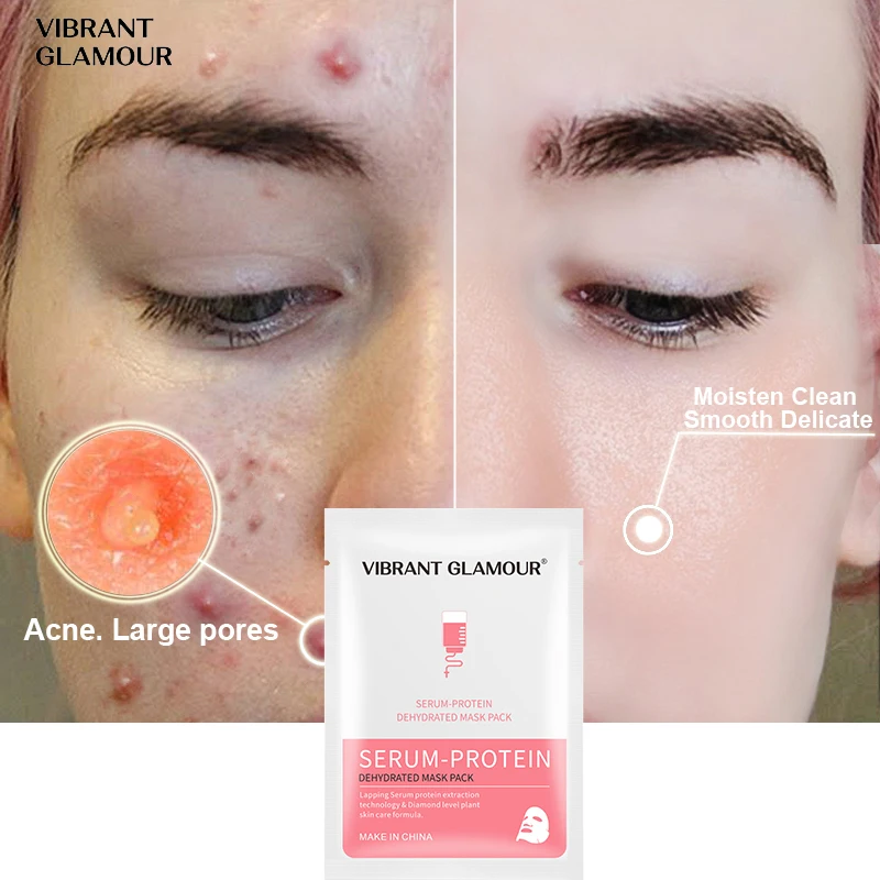 

VIBRANT GLAMOUR Serum Protein Anhydrous Mask Acne Anti-Aging Wrinkles Moisturizing Firming Skin Whitening Repair Skin Mask Care