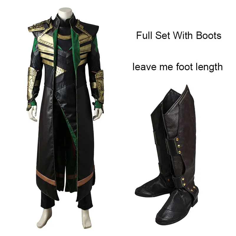 Тор темный мир Локи Косплэй костюм фильм Тор 2 супергероя наряд Сапоги и ботинки для девочек Мстители одежда на Хэллоуин для взрослых Для мужчин классические брюки - Цвет: Full Set With Boots