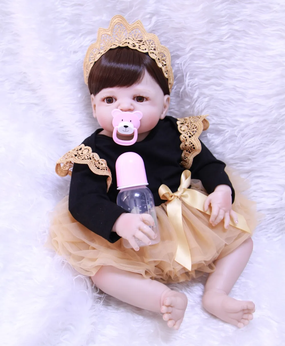 DollMai 22 дюйма силиконовая кукла для новорожденных девочек Bonecas Alive Bebe dolls Menina в
